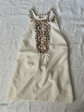 Thorn by Nancy Rose Beaded Halter Silk Blouse 2 xs